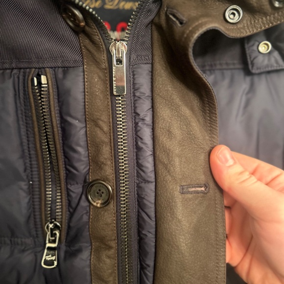 Paul & Shark 700 Fill Goose Down Puffer Jacket w/ Leather Trim - Picture 8 of 14